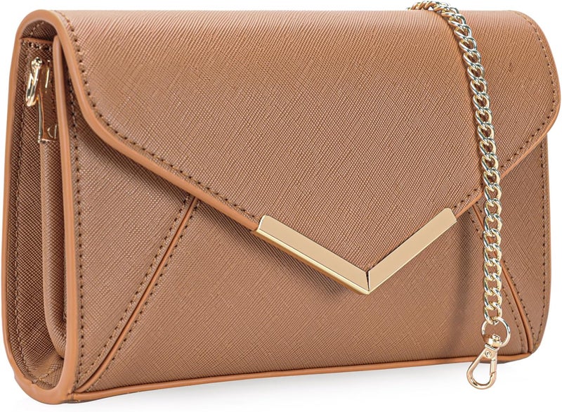 DEXMAY DM DEXMAY Women Envelope Clutch Faux Saffiano Leather Evening Handbag Foldover Clutch Bag Formal Dressy Purse - Image 1